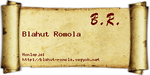 Blahut Romola névjegykártya